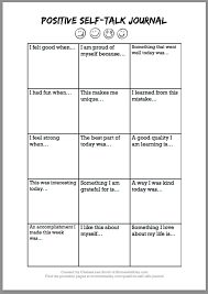 Positive Self Talk Journal Free Printable Moments A Day Self Esteem Worksheets Self Esteem Activities Positive Self Talk