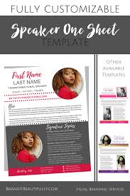 Speaker One Sheet Template Spicyred Brand It Beautifully In 2020 Funeral Program Template Custom Canva Media Kit Template
