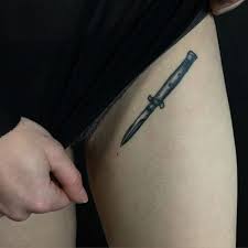 1337tattoos Kane Trubenbacher Tattoos Knife Tattoo Inner Thigh Tattoo