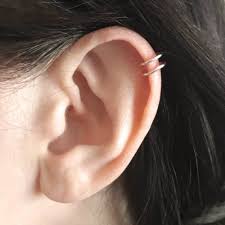 fake helix ring helix hoops two ring helix ear cuff silver helix ring gold helix ring rose gold helix no piercing helix in 2021 ear cuff silver ear cuff ear piercings helix