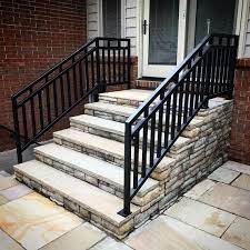 Modern Stairs Balcony Backyard Porch Patio Hand Rail Staircase Etsy In 2021 Outdoor Stair Railing Railings Outdoor Exterior Stairs