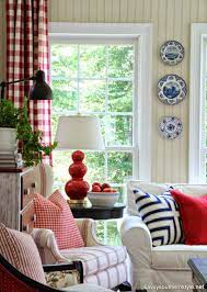 Stars And Stripes In The Sun Room Farm House Living Room Living Room Red Country Living Room Design