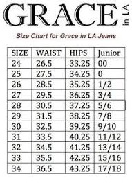 grace in la size chart world of menu and chart inside