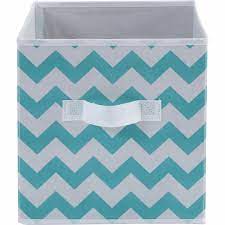 Nonwoven fabric printed with a contemporary geometric pattern. Mainstays Collapsible Aqua Ocean Chevron Storage Bin Walmart Com Walmart Com