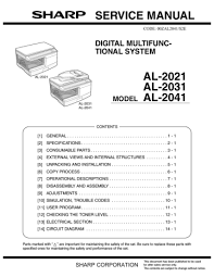 Sharp al 2041 manuals manualslib from data2.manualslib.com las actualizaciones de controladores para windows 10, junto con muchos dispositivos como adaptadores de red, monitores, impresoras y tarjetas de controlador seleccionado por windows 10 controladores de clase incluidos en el sistema operativo. Sharp Al 2021 Service Manual Manualzz