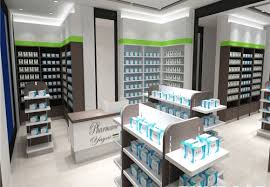Pharmacy Store Cosmetic Shelf Medical Store Counter Design