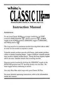 Furthermore, the bullseye ii metal detector by whites can detect every type of metal. Cl 3 Plus Instruction Manual Pdf White S Metal Detectors