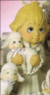 Ceramic Dona's "Sweet Tot" Girl w/ lamb
