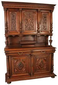 Antique French 1900 Renaissance Carved Walnut Buffet Cabinet Server Sideboard Antique Sideboard Carved Furniture Kitchen Cabinet Styles