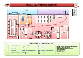 Pelan lantai aras laluan kecemasan d; Pelan Lantai