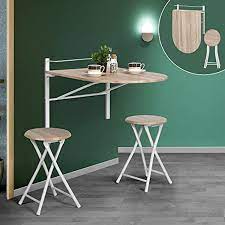 Check spelling or type a new query. Framodo 3 Pcs Wooden Kitchen Dining Table Set Wall Mounted Drop Leaf Folding Breakfast Table And 2 Bar Stools Set Furniture Game Recreation Room Furniture Adios Co Il