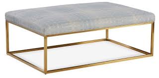 Percy Cocktail Ottoman Light Blue Leather Cocktail Ottoman Living Room Stools Leather Coffee Table