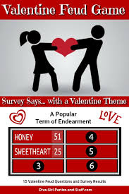 I have gathered the questions and answers from the internet and made 4 different designs and i have used my own original graphics. Valentine Feud Party Game
