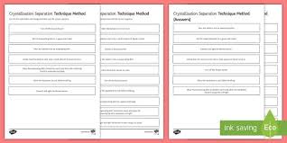 Crystallisation Separation Technique Method Sequencing Cards Differentiated Science Teaching Resources Sequencing Cards Teaching Science