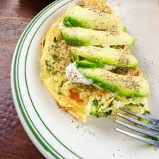 egg omelette with avocado slices