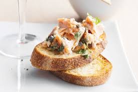 Hot Smoked Ocean Trout Bruschetta Recipe Trout Recipes Starters Recipes Recipes