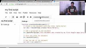 Google scripts offer programmatic access to most google products including gmail, google docs, google drive, analytics, google if you are new, learn how to build with google apps script. Your First Script Apps Script Tutorials Youtube