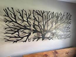 Metal Wall Art Decor 3d Sculpture 3 Piece Tree Brunch Modern Fireplace In Home Furniture Diy Home De Metal Tree Wall Art Metal Wall Art Decor Tree Wall Art