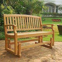 Teak Glider Bench With Cushion Option Outdoor Glider Patio Furniture Makeover Teak Patio Furniture