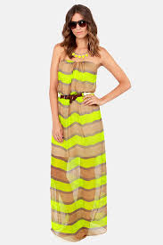 Aryn K Talk To The Bands Striped Silk Maxi Dress