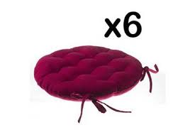 Galette ronde chaise jardin : Coussin Pour Chaise Pegane Lot De 6 Galettes De Chaise Ronde En Coton Coloris Bordeaux Diametre 38 Cm Pegane Darty