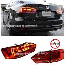 For 11 14 Vw Jetta Mk6 Led Rear Led Strip Tail Light Error Free Red Lens Clear Vw Jetta Tail Light Volkswagen Jetta