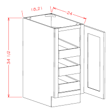This specific combo consists of 3 units, namely: Casselberry Saddle Full Height Door Three Rollout Shelf Base Cabinet Kit 18 W X 34 1 2 H X 24 D 1 Woodstone Cabinetry Shop Kitchen Cabinets Online Save Thousands