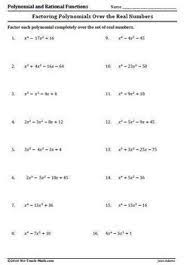 Free precalculus worksheets created with infinite precalculus. Factoring Over Real Numbers Polynomials Literal Equations Mathematics Worksheets