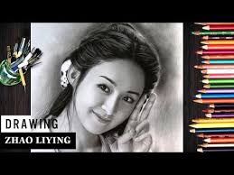 Vẽ chân dung Triệu Lệ Dĩnh bằng bút chì