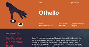 He dedicates himself to serve society's goals by fighting for his country. Othello Act 1 Scene 3 Summary Course Hero