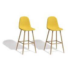 Pivotant ou statique, avec ou sans dossier, pliable pour un rangement facile, le tabouret de bar et la chaise de bar ne servent plus seulement à prendre l'apéritif mais sont aussi devenues les places privilégiées du. Tabouret De Bar Gaby Jaune Moutarde X 2 Gifi