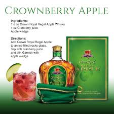 Crownberry Apple Recipe Featuring Crown Royal Regal Apple Apple Drinks Apple Drinks Recipes Liquor Drinks
