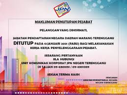 Jabatan pendaftaran negara (tulisan jawi: Makluman Penutupan Jabatan Pendaftaran Negara Malaysia Facebook
