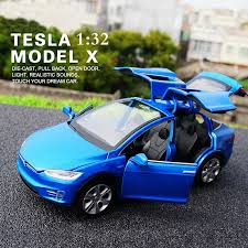 Yeni 1 32 J Clife Tesla Modelx90 Alasim Diecast Arac Model Geri Cekin Oyuncak Arabalar Elektronik Araba Isik Ve Ses Ile Cocuk Oyu Tesla Model X Toy Car Tesla
