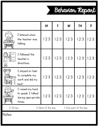 individual behavior chart middle school www