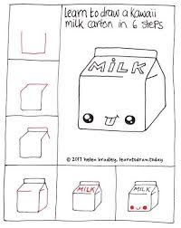 How To Draw A Kawaii Milk Carton Step By Step Cute Easy Drawings Cute Kawaii Drawings Easy Doodles Drawings