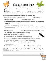 Ecosystems Quiz School Quiz Ecosystems Science Quiz