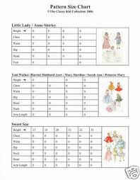 Doll Pattern Size Chart For Sewing Ebay