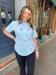 Purple Smiley Face Tshirt Smiley Face Shirt Aesthetic Tshirt