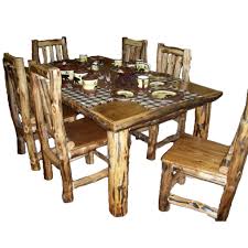 This set seats 4 comfortably and provides a platform for a variety of dinner and. Aspen Log Furniture Aspen Dining Chair Black Forest Decor