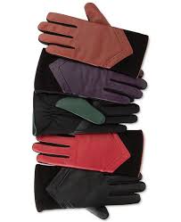 Isotoner Women S Sleekheat Leather Smartouch Gloves With Fleece Lining