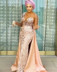 Mercy aigbe in another outfit of ankara skirt. 67 Beautiful And Trendy Lace Gown Styles Updated