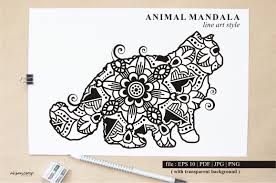 Download Cat Mandala Vector Line Art Style 30 Graphic By Ahsancomp Studio Creative Fabrica SVG Cut Files