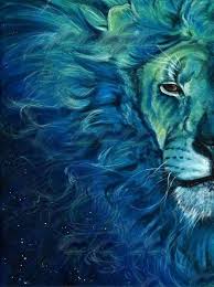 Lion Bleu Peinture Peinture Abstraite Dessin Couleur Art De La Peau