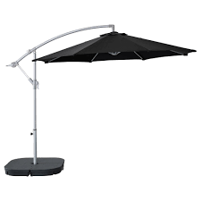 Black And White Outdoor Umbrella With Lights Ikea Karlso Svarto Black Dark Gray Hanging Umbrella With Base Offset Patio Umbrella Patio Umbrella Patio Umbrellas