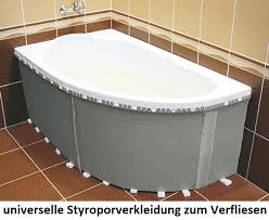 Die hersteller empfehlen beim kauf einer. Verkleidung Styropor Schurze Zum Verfliesen Fur Eckwanne Badewanne 240 X 58 Cm Universell Ecolam