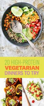 Check spelling or type a new query. 20 Protein Packed Dinners With No Meat Vegetarian Dinners Vegetarian Recipes Healthy Vegetarian Vegan Recipes