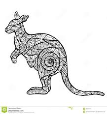 Stylized Kangaroo Zentangle Stock Vector Illustration Of Dangerous Ornament 58504161 Kangaroo Art Kangaroo Drawing Aboriginal Dot Art