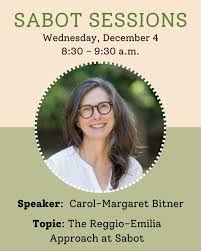 Join us next Wednesday, December 4, for our second Sabot Session, where  Associate Head of Academics, Carol-Margaret Bitner, will speak