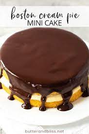 Mini Boston Cream Pie Cake For Two Butter And Bliss Recipe Boston Cream Pie Cake For Two Recipe Small Desserts